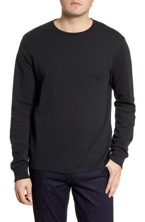 Frame Denim Duo Fold Long Sleeve Cotton T-Shirt in Noir at Nordstrom, Size Xx-Large