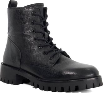 Dune London Womens Ladies Practically - Leather Cleated Sole Lace-Up Ankle Boots - Black - Size UK 5