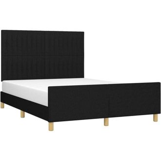 vidaXL Cama Sin Colch&oacute;n Tela Negro 140x200 Cm Vidaxl