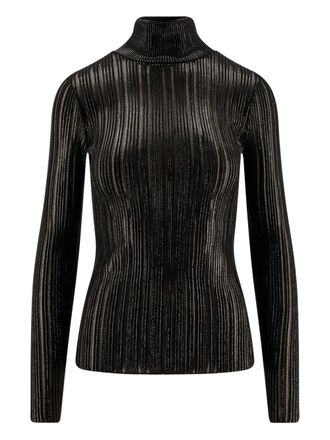Elisabetta Franchi ribbed turtleneck top - Black