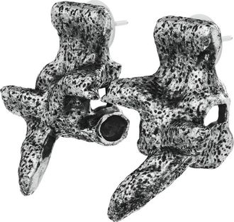 Diesel Silver-tone stud earrings - Earrings - Unisex - Grey