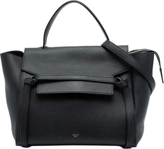Celine 2015 Mini Grained Calfskin Belt satchel - women - Calf Leather - One Size - Black