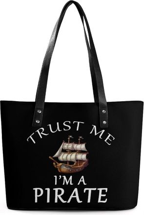 Generic Trust Me Im A Pirate Tote Bags for Women Cute Shoulder Purses Handbags