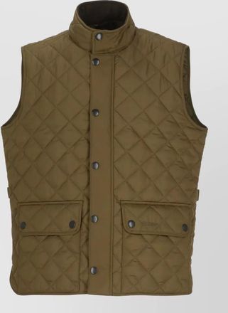 Barbour sleeveless quilted jacket high neck pockets