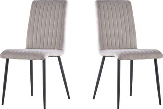 Habitat et Jardin Juego De 2 Sillas De Terciopelo henley - Gris Claro