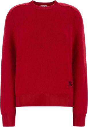 Burberry Cashmere-Blend EKD Trui - Dames - Ronde hals truien - Rood - XS - Truien & Vesten