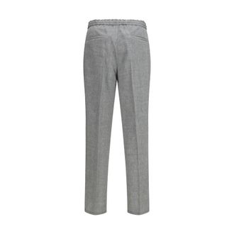 Brunello Cucinelli Mens Gray Linen Casual Pants