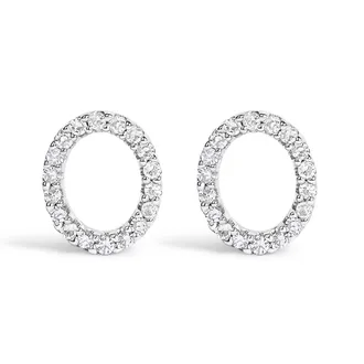 House of Brilliance 10K Gold 1/10 Cttw Diamond Initial A to Z Stud Earring