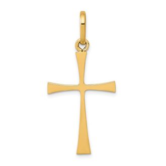 Diamond2Deal 14k Yellow Gold Polished Cross Pendant
