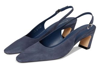 Stuart Weitzman Stassi Slingback 50 Womens Shoes Stormy Blue : 10.5 M, Leather
