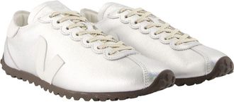 Veja Mens Cateyes Sneakers - Veja Leather Silver Calfskin Shoes