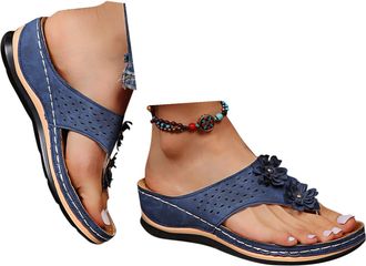 Generic Women Sandals Shoes, Orthopedic Sandals for Women Comfortable Flip Flops with Arch Support Summer Casual Wedge Sandals Slippers Dressy Comfy Platform 