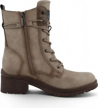 Mustang Jeans Mustang Dames Witte Wintergevechtslaarzen met veters - M0092003