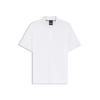 BOSS Cotton-piqu&eacute; polo shirt with Double B monogram