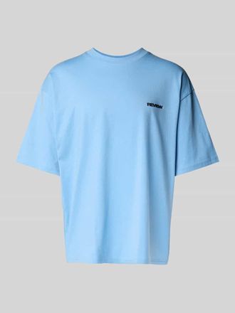Review Oversized T-Shirt mit Label-Print in Hellblau, Gr&ouml;&szlig;e XS