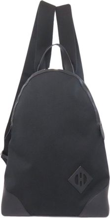 Herm&egrave;s Black Canvas Leather Backpack (Pre-Owned)