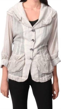 Angel Oil Wash Hooded Button-Up Cardigan In Sand