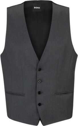 BOSS Single-breasted waistcoat in virgin-wool serge