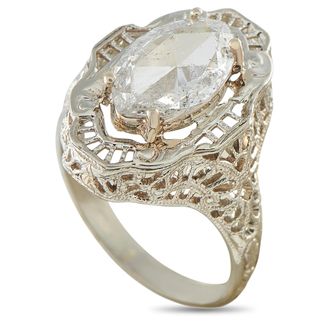 Luxury Bazaar 14K White Gold 0.83ct Diamond Ring MF11-080426
