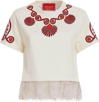 La DoubleJ La Scala Tee - Dames - T-shirts - Beige - XL - Katoen - Tops