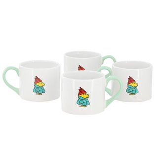 Peanuts All Bundled Up 4 Piece 19 Ounce Stackable Stoneware Mug Set in White at Nordstrom