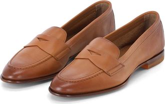 Santoni Schoenen, Dames, Bruin, 37 EU, Leer, Penny Loafer