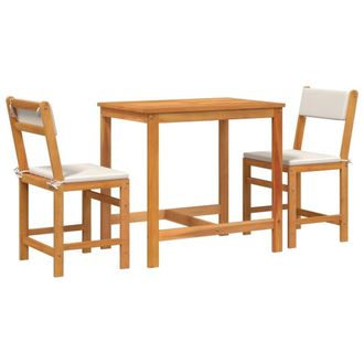Berkfield Home 3 Piece Balcony Set with Cushions Solid Wood Acacia in Brown
