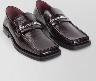 Martine Rose chain detail square toe foldback loafers