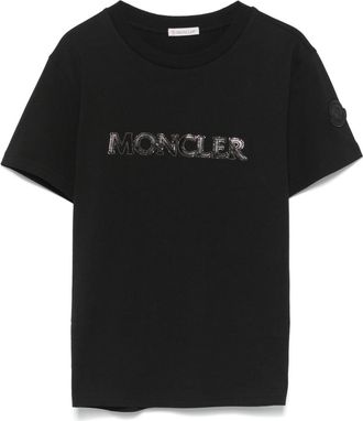 Moncler Black Crystal-embellished T-shirt