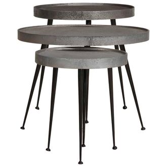 Berkfield Home Coffee Table&not;3 pcs Silver Engineered Wood