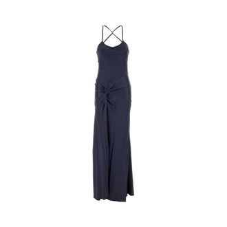 Victoria Beckham Gowns, female, Blue, Size: 2XS Draped Cami Gown