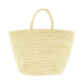 Sensi Studio Handgeweven Straw Maxi Tote Tas - Dames - Shoppers - Geel - ONE Size - Tassen