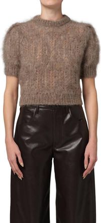 Citizens Of Humanity Odette Puff Sleeve Sweater In Mushroom