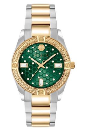 Philipp Plein Icon Chain Bracelet Watch, 36mm in Green Two Tone at Nordstrom