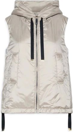 Max Mara Jassen, Dames, Beige, S, Leer, Greengo Vest