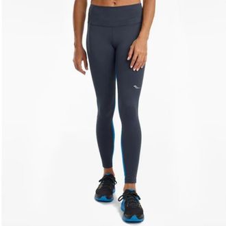 Saucony Saucony Fortify Tights Womens Blue Stretch Skinny Leg Activewear JDM775