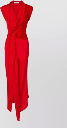 Victoria Beckham silk midi dress cap sleeves wrap