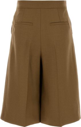 Max Mara Womens Biscuit Wool Superbo Bermuda Shorts Cammello Exterior: Virgin