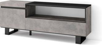 Skraut Home Skraut Home - Mueble Tv, Televisi&oacute;n, Muebles De Sal&oacute;n, Almacenaje, 150x57x35cm, Para Tv Hasta 65, Dise&ntilde;o Industrial, Estilo Moderno, Gris Cemento