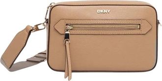 DKNY Logo Lettering Cross Body Bag - Dames - Schoudertassen - Beige - ONE Size - Leer - Tassen