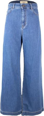 Max Mara Blauwe Jeans 100% Katoen Samenstelling - Dames - Loose Fit Jeans - Blauw - 2XL - Katoen - Jeans