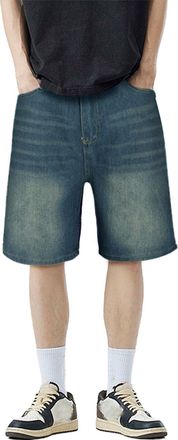 Generic liangp Mens Jeans Shorts, Shorts for Men UK Jean Shorts Men Fashion Vintage Denim Casual Summer Lightweight Breathable Wear-Resistant Jeans Workwear S