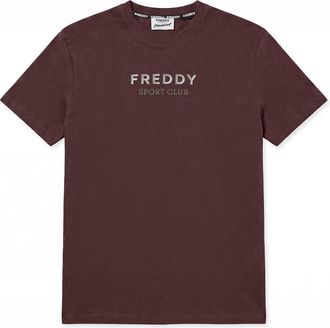 Freddy T-shirt da Uomo Regular Fit con Grafica Centrale Gommata