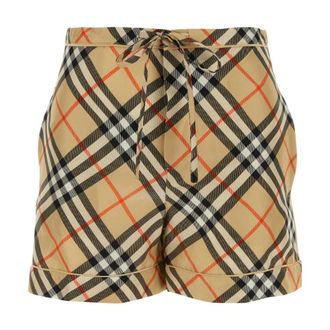 Burberry Casual Shorts, female, Multicolor, Size: 2XS Check Silk Shorts