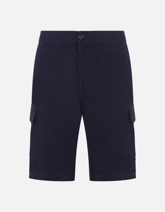 Brunello Cucinelli Mens Cotton Cargo Shorts Navy - Size: 33/32/32