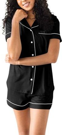 Kindred Bravely Clea Short Sleeve Pajama Set in Black at Nordstrom, Size X-Large