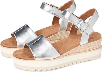 Toms Diana Sandal Womens Sandals Silver Metallic : 7.5 B - Medium, Leather/Rubber