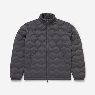 Oliver Sweeney Mens Padded Funnel Neck Down Jacket - Grey - Size X-Large