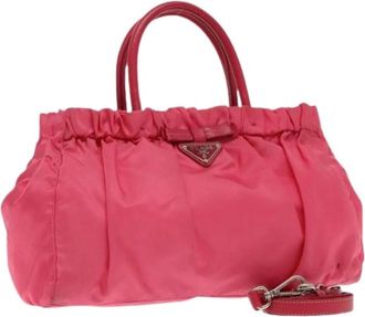 Prada Pre-owned Handbags, female, Pink, Size: ONE SIZE Pre-owned Vintage Nylon Handbag