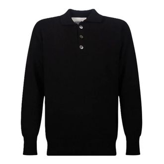 Amaranto Amar&aacute;nto, Tops, Heren, Zwart, XL, Wol, Polo met knoopsluiting